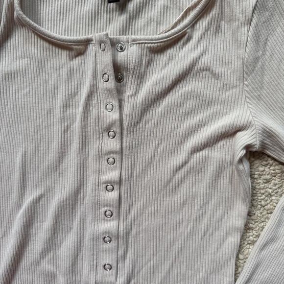 Dynamite ribbed cream button up sweater dress - Picture 2 of 4